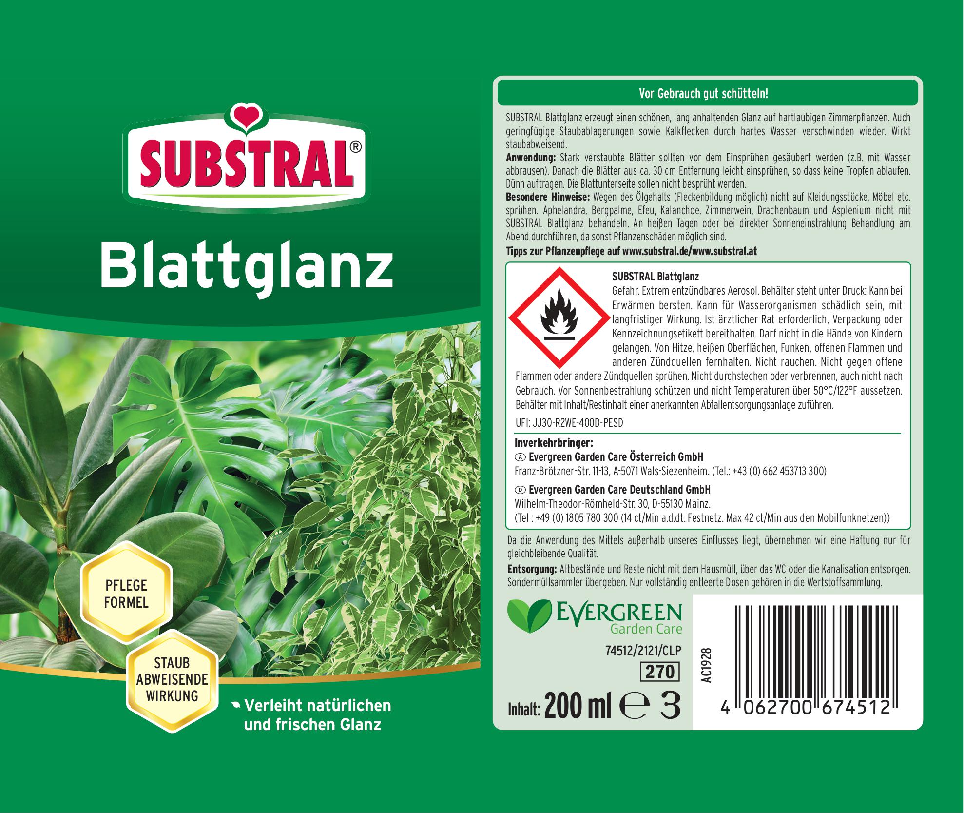SUBSTRAL Blattglanz, 200 ml | Oleandershop