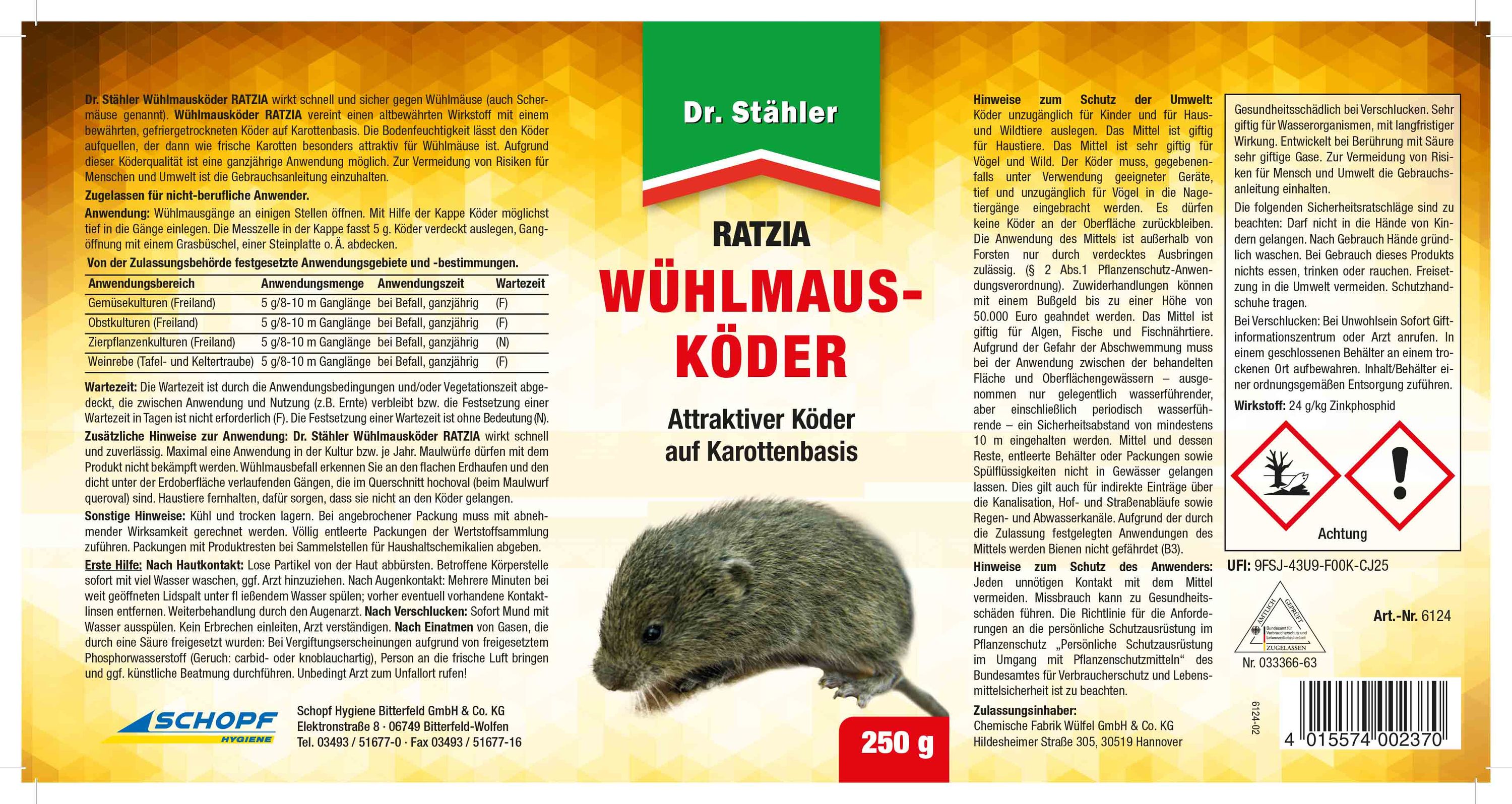 DR. STHLER Whlmauskder Ratzia, 250 g | Oleandershop