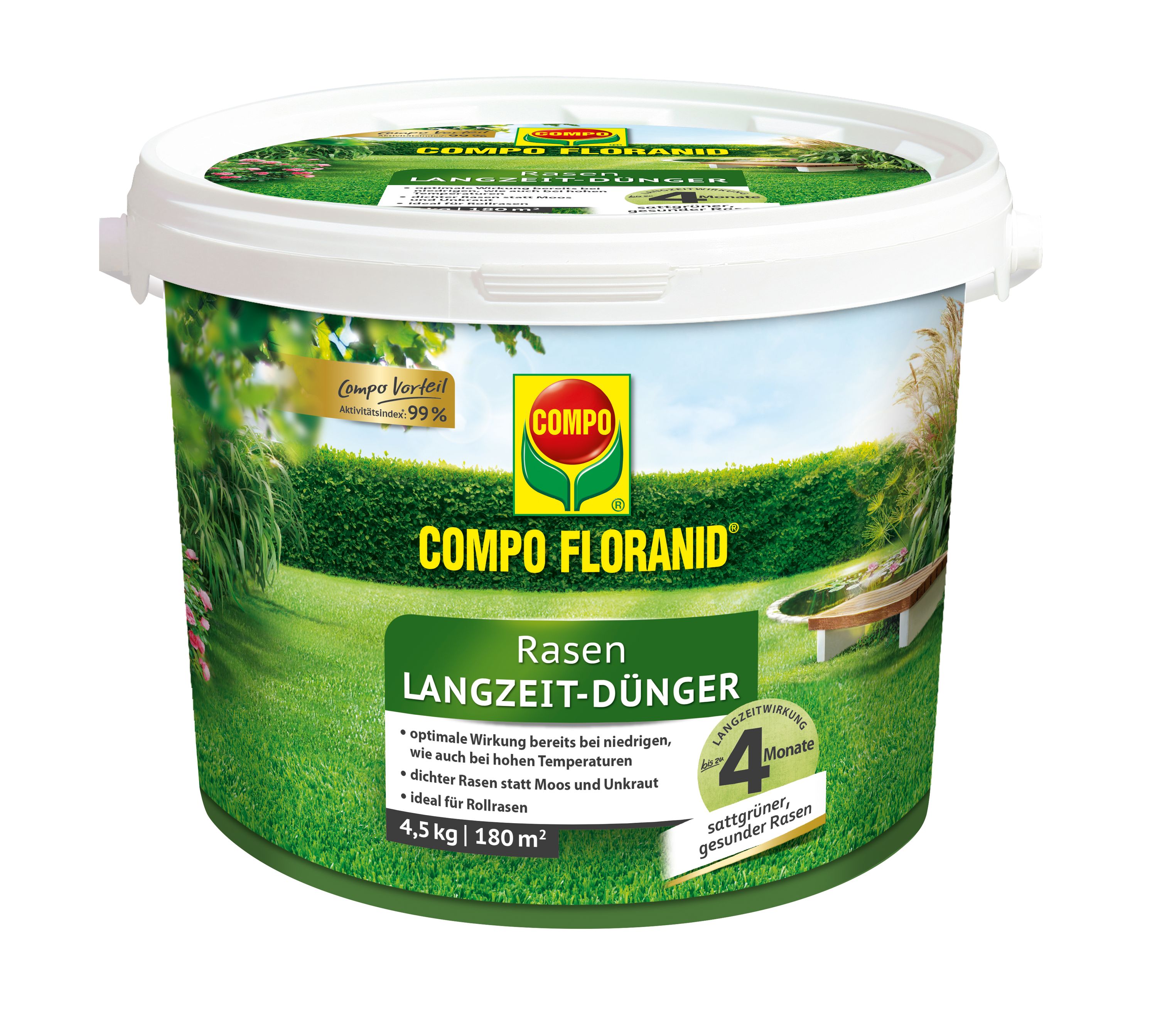 COMPO Floranid® Rasen-Langzeitdünger, 4,5 kg | Oleandershop