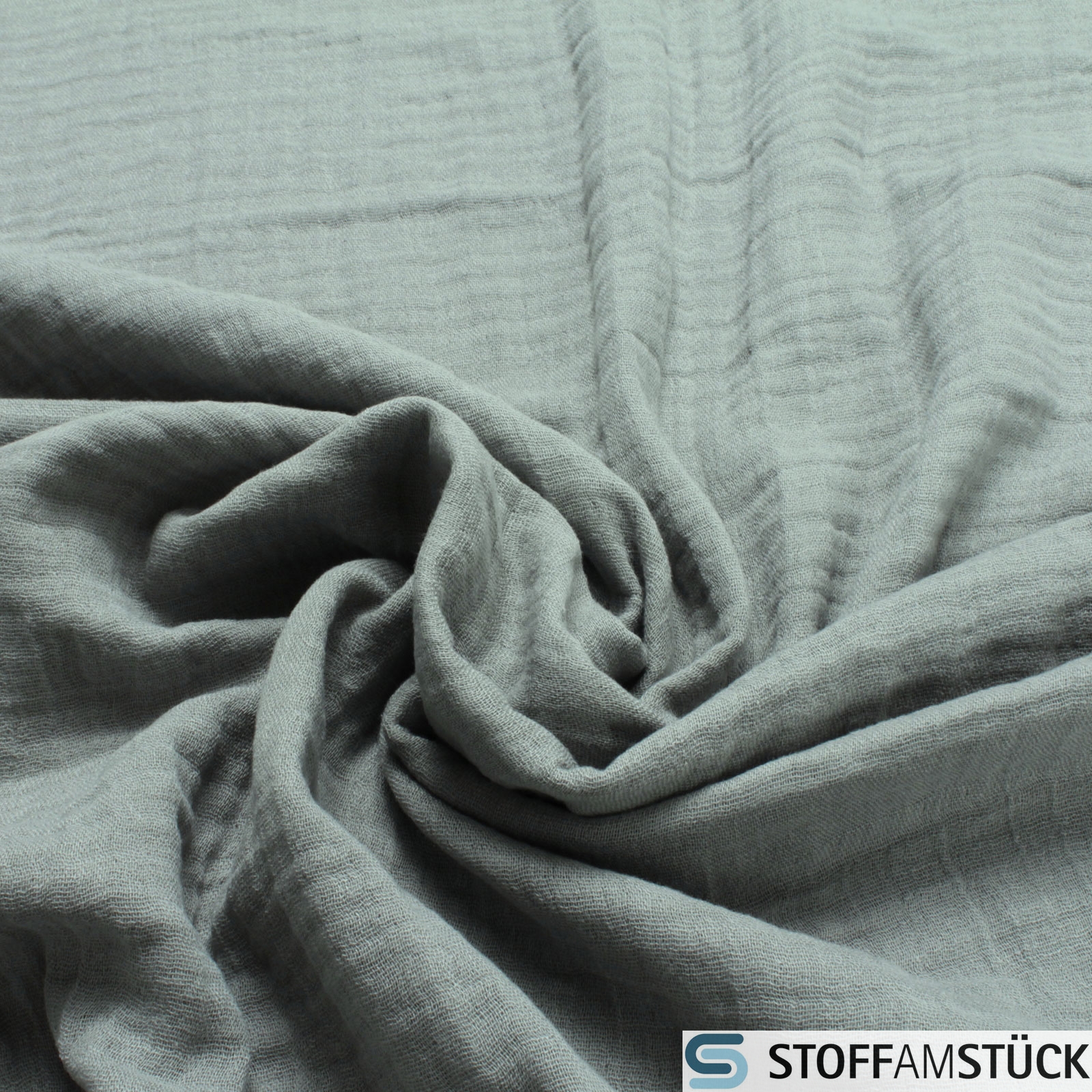 Bambus / Baumwolle Winter Musselin hellgrau Triple Gauze | Stoff am Stck