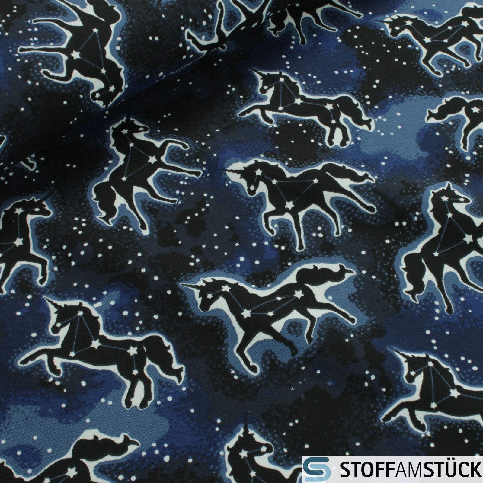 Constellations Baumwollstoff Glow In The Dark Fleece Stoff Sterne