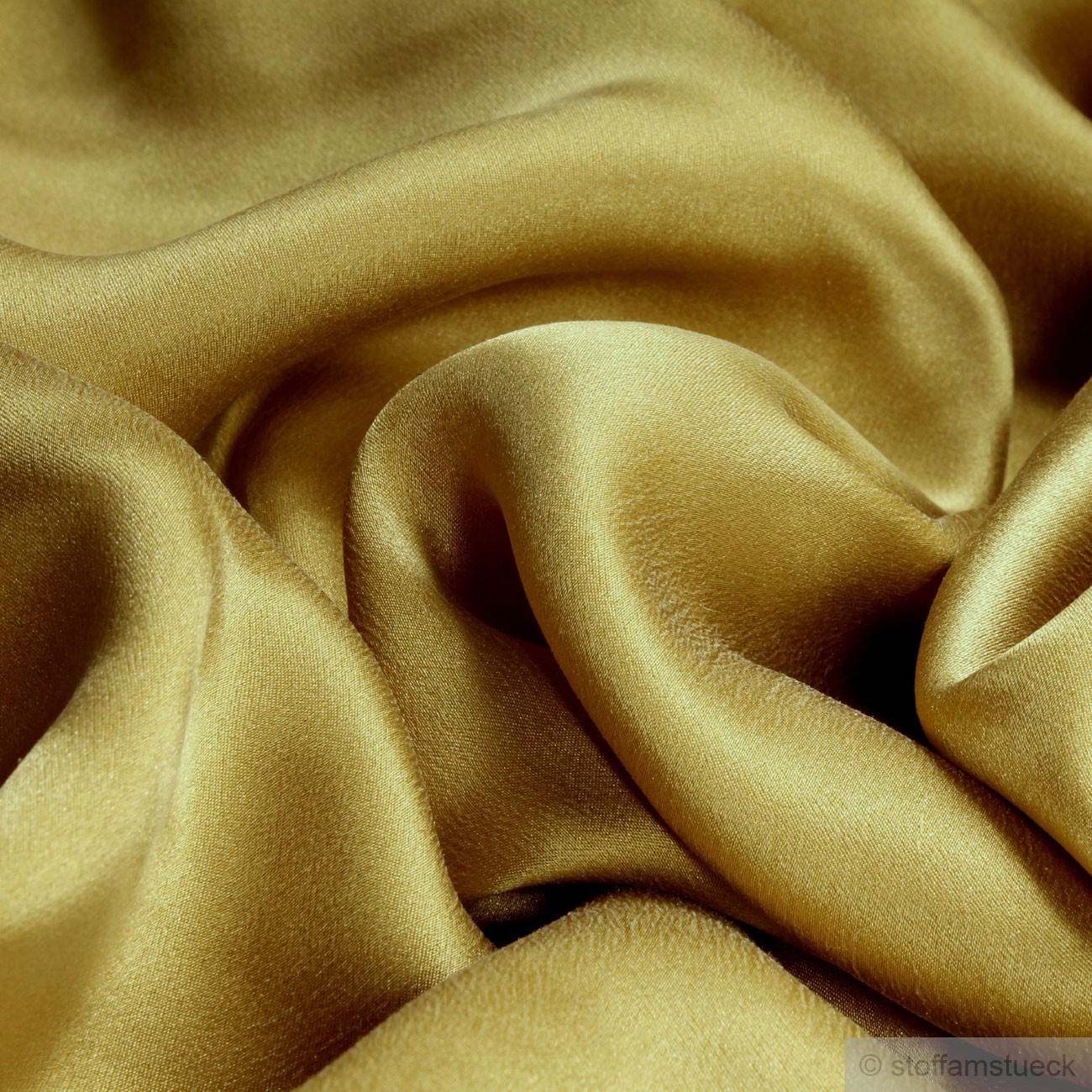 Seide Satin ocker gold fließend Stoff am Stück