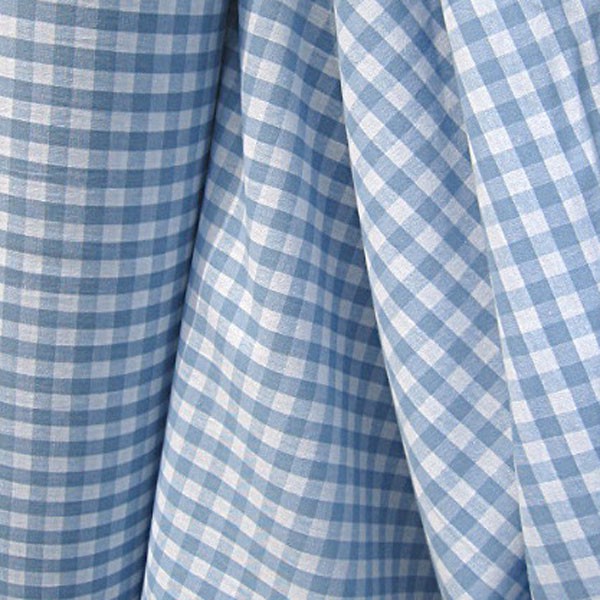 Stoff Baumwolle Bauernkaro hellblau weiß cm Karo Vichy Karo