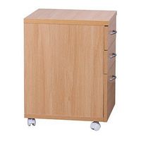 Rollcontainer Buche 40 x 60 cm mit 3 Schubladen und Rollen