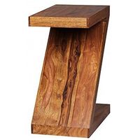 Sheesham Massivholz Beistelltisch Z Cube 44 x 30 x 59 cm mit Ablage