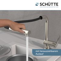 Küchenarmatur LONDON mit Geschirrbrause, Edelstahloptik