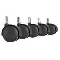 AMSTYLE 5er Set Hartbodenrollen Schwarz 11 / 50 mm für harte Böden