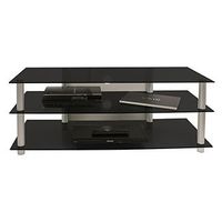 TV-Möbel "Netasa", Alu/Schwarzglas