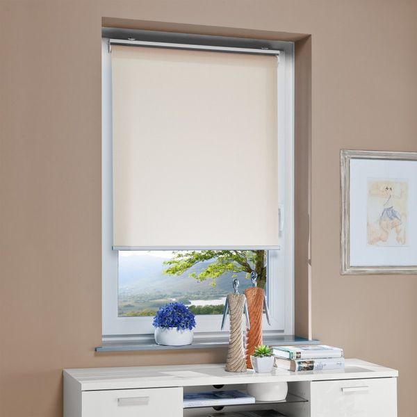 Mittelzug-/Springrollo, ca. 130 x 60 cm, Café Latte