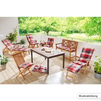 Deckchair-Auflage, Karo-Rot-Grau