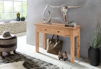 Akazie Konsolentisch Massiv 110 cm mit 2 Schubladen - Massivholz