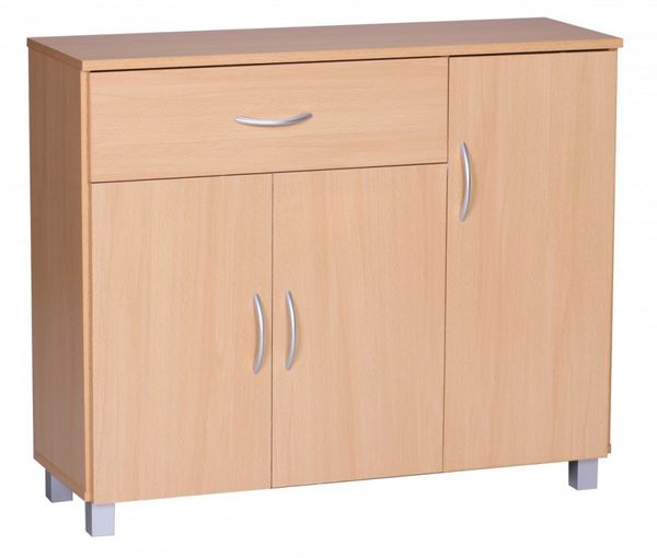 Sideboard Buche 90 x 75 cm mit 3 Türen & 1 Schublade
