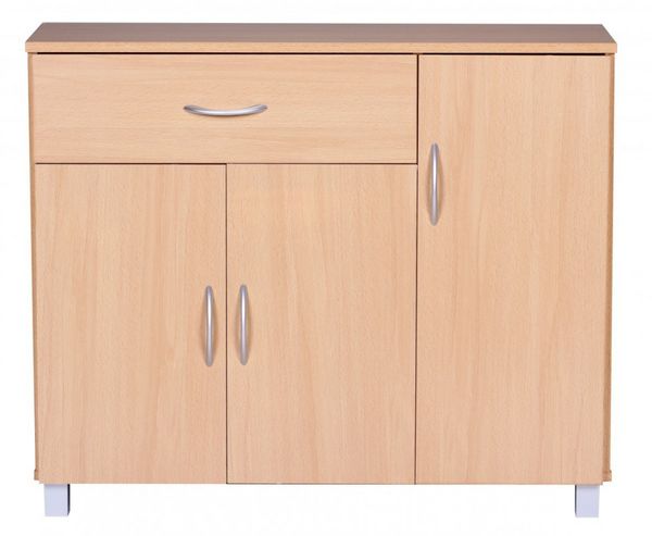 Sideboard Buche 90 x 75 cm mit 3 Türen & 1 Schublade