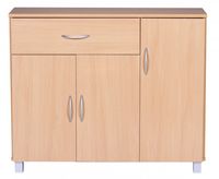 Sideboard Buche 90 x 75 cm mit 3 Türen & 1 Schublade