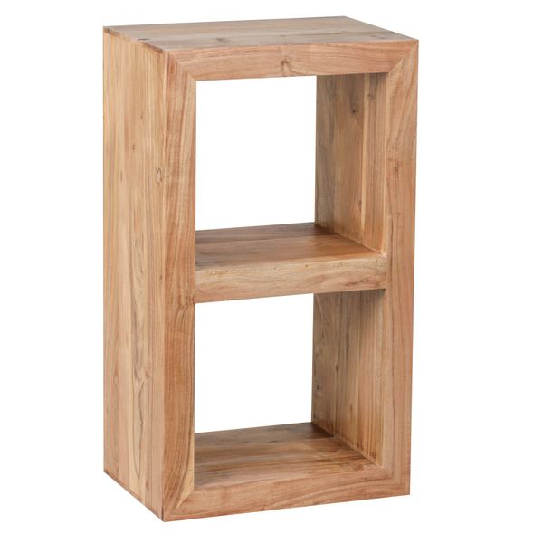 Akazie Standregal Massiv 88 cm mit 2 Böden Massivholz
