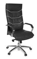 XXL Chefsessel Ferrol Echtleder schwarz, 5-Punkt Multiblock-Mechanik, Bürostuhl bis 120kg