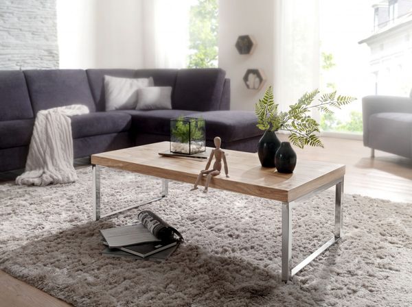 Akazie Couchtisch Massiv 120 x 60 x 40 cm