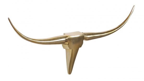 Wanddekoration Geweih Bull M 100 cm Aluminium golden