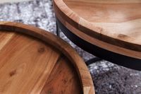 Sheesham Massivholz Beistelltisch 2er Set Wohnzimmertisch
