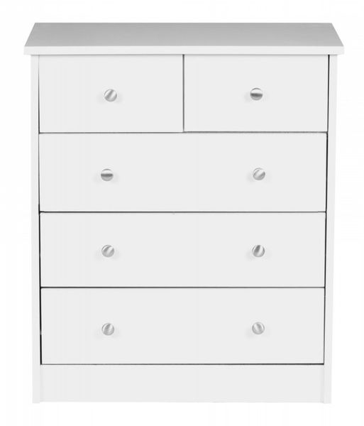 Kommode Weiß 60 x 70 x 35 cm Sideboard Anrichte mit 5 Schubläden