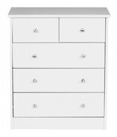Kommode Weiß 60 x 70 x 35 cm Sideboard Anrichte mit 5 Schubläden