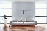 Wanddekoration Geweih Bull M 100 cm Aluminium silbern