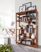 Design Sheesham Massivholz Bücherregal 115 x 40 x 180 cm (B/T/H)