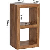 Sheesham Standregal Massiv 88 cm mit 2 Böden Massivholz