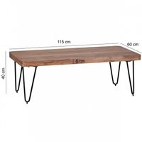 Massivholz Akazie Couchtisch 115 x 60 x 40 cm