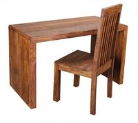 Design Natur Sheesham Massivholz Schreibtisch 120 x 60 x 76 cm