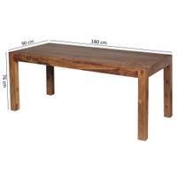 WOHNLING Design Esstisch Massiv 180 x 80 x 76 cm Sheesham Massivholz