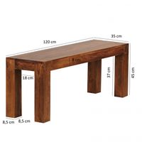 Sheesham Massivholz Esszimmer Sitzbank Bank 120 x 35 cm Holz