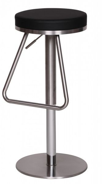 Barhocker Wohnling Durable M6 Edelstahl gebürstet Schwarz