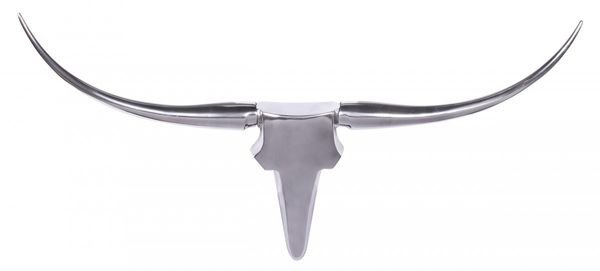 Wanddekoration Geweih Bull L 125 cm Aluminium silbern