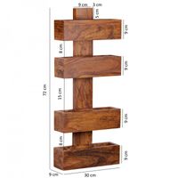 Massivholz Sheesham Wandregal Zeitungshalter 30 x 10 cm Neu