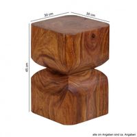 Massivholz Sheesham Beistelltisch 30 x 30 cm Wohnzimmertisch