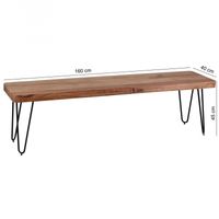 Massivholz Akazie Sitzbank 160 x 40 x 45 cm