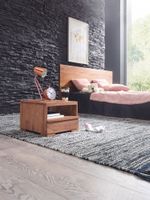 Akazie Massivholz Nachtkonsole mit Schublade und Ablage 40 x 40 x 30 cm
