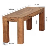 Akazie Massivholz Esszimmer Sitzbank Bank 120 x 35 cm Holz