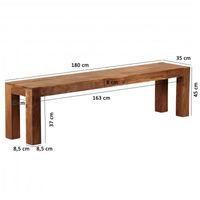Akazie Massivholz Esszimmer Sitzbank Bank 180 x 35 cm