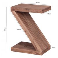 Akazie Massivholz Beistelltisch \"Z\"""" Cube 44 x 30 x 59 cm mit Ablage"""