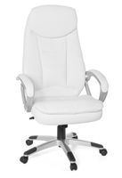 Bürostuhl Cosenza Leder Optik creme Schreibtischstuhl Chefsessel Drehstuhl mit XXL Polsterung