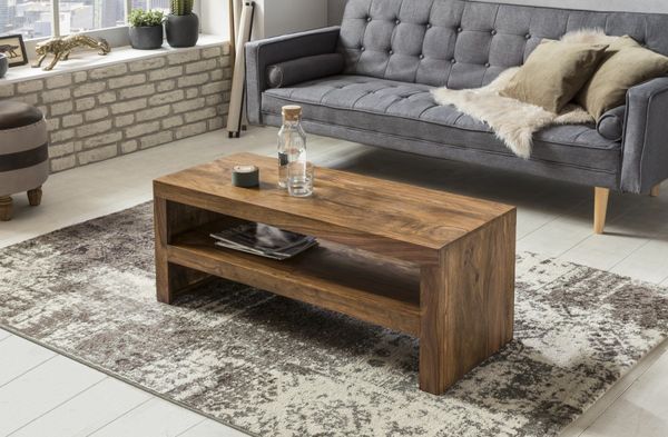 Durban Sheesham Massiv Couchtisch 110 x 45cm Massivholz
