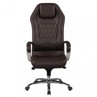Chefsessel Echtleder braun Drehstuhl mit 3-Punkt-Multiblockwippmechanik