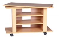 TV HiFi Bank Buche Fernsehtisch drehbar & rollbar 75 x 38 x 51 cm