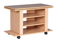 TV HiFi Bank Buche Fernsehtisch drehbar & rollbar 75 x 38 x 51 cm