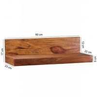 Massivholz Wandregal 60 cm Sheesham
