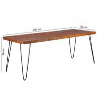 Massivholz Sheesham Esstisch 200 x 80 x 76 cm Küchentisch Massiv