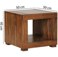 Sheesham Couchtisch Massiv 50 x 50 cm Massivholz