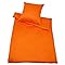 Baumwoll-Satin Bettwäsche Uni 80 x 80 + 155 x 200 cm, Farbe orange